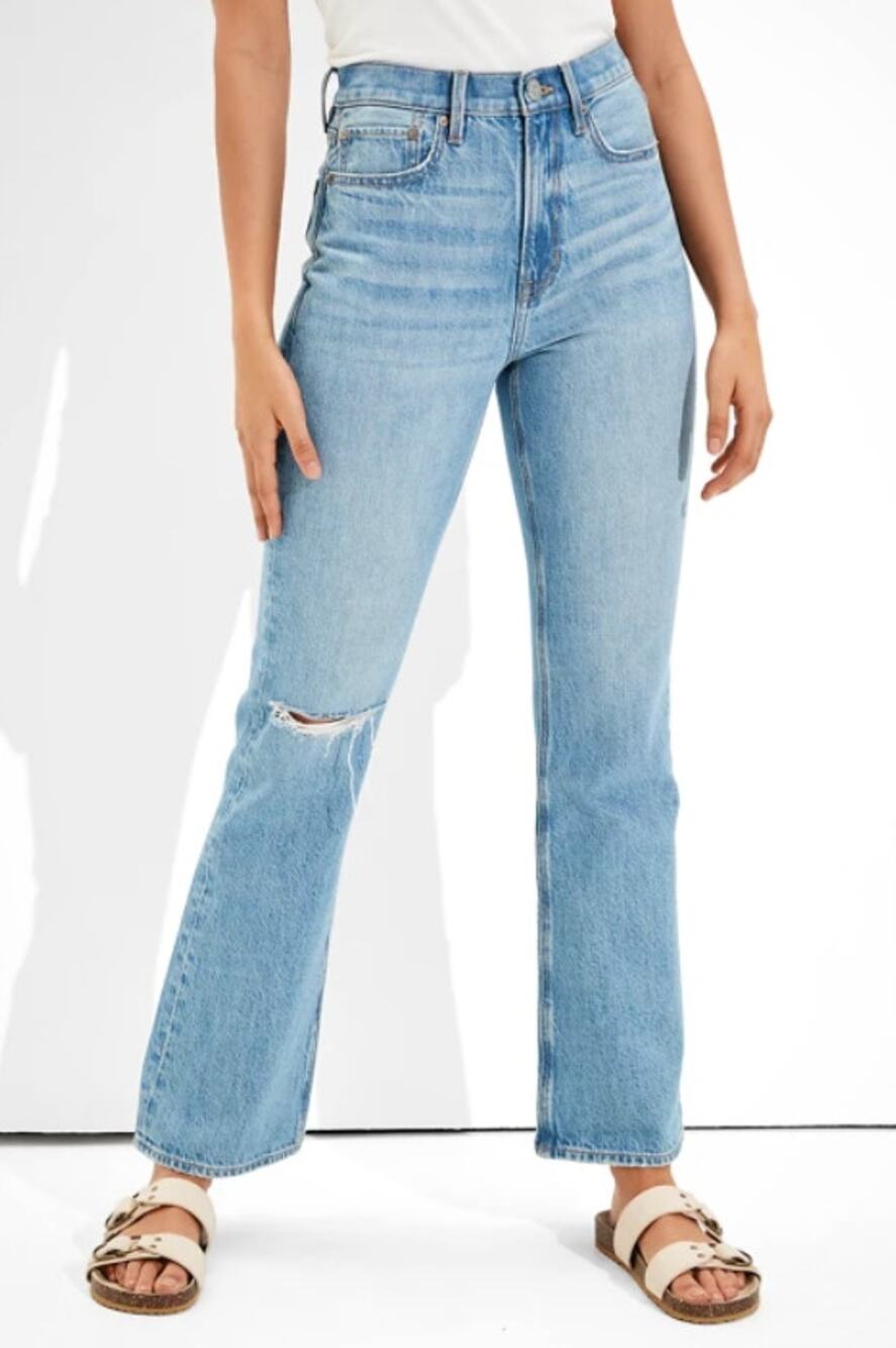 American Eagle Highest Rise 90s Flare Jeans Blue 2 Long